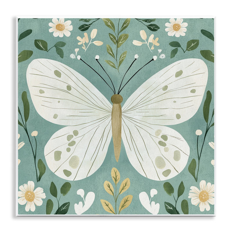 Plaque murale jardin bleu sarcelle avec marguerites, design par Petal Prints Design