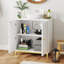 Meuble-lavabo moderne 24,8 po avec lavabo, armoire autoportante blanche avec pieds dorés et meuble-lavabo à porte arquée pour petits espaces