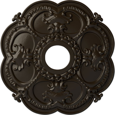 Endurathane Rotherham Ceiling Medallion, 18"OD x 3 1/2"ID x 1 1/2"P (Fits Canopies up to 3 1/2"), Hand-Painted Stone Hearth Finish
