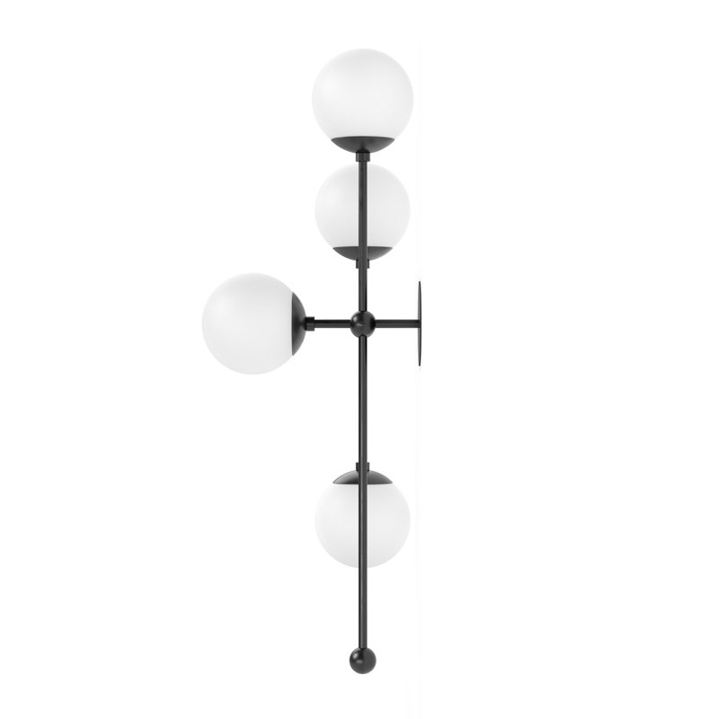 Armstrong 4 - Light Armed Sconce, Black Gunmetal, Opal Matte