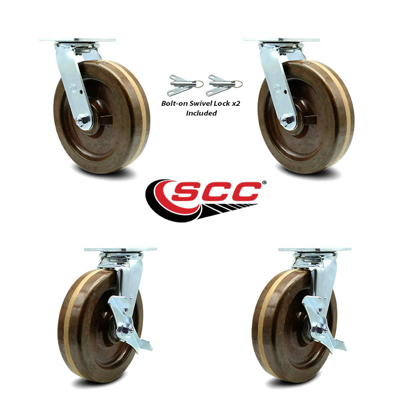 4 Piece High Temp Phenolic Caster Set