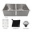 ZLINE 33 in. Anton Undermount Double Bowl Stainless Steel Kitchen Sink with Bottom Grid (SR50D-33)