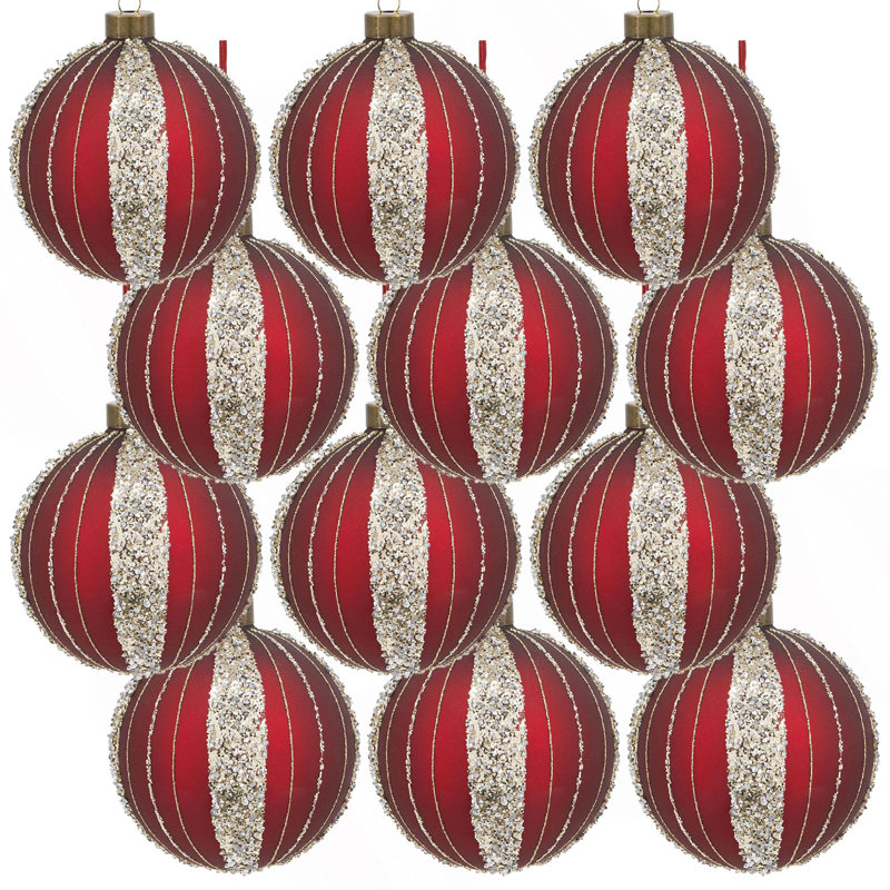 D3 "boules de Noël, boules de Noël suspendues en verre pour décorations de fêtes, lot de 12