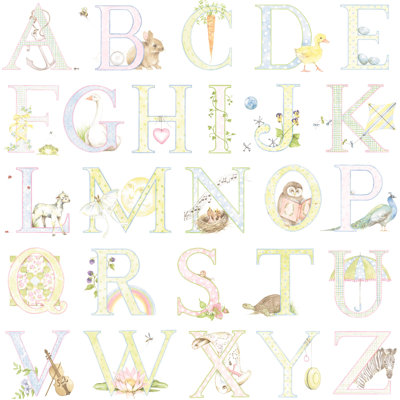 Rouleau de papier peint Honea Kids Pastel Alphabet L 33 pi x l 20,5 po