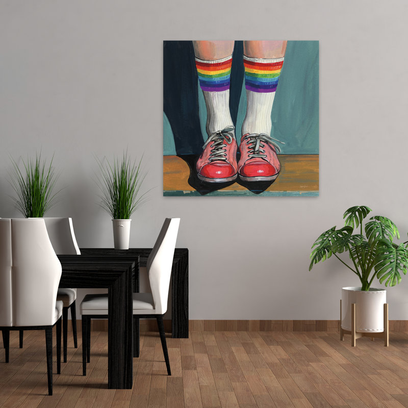 Rainbow Socks, art contemporain, H 36 po x l 36 po