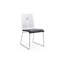 Ensemble de deux chaises d'appoint de salle à manger rembourrées en similicuir noir et argent-1502979519