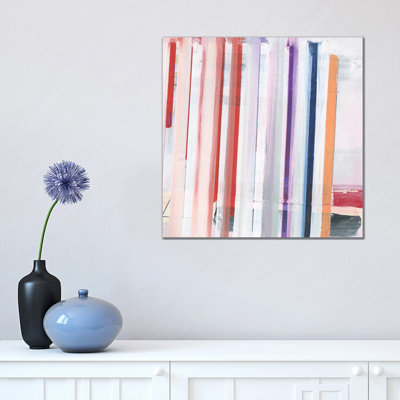Red Pink Stripes II by Bellissimo Art - Wrapped Canvas Painting