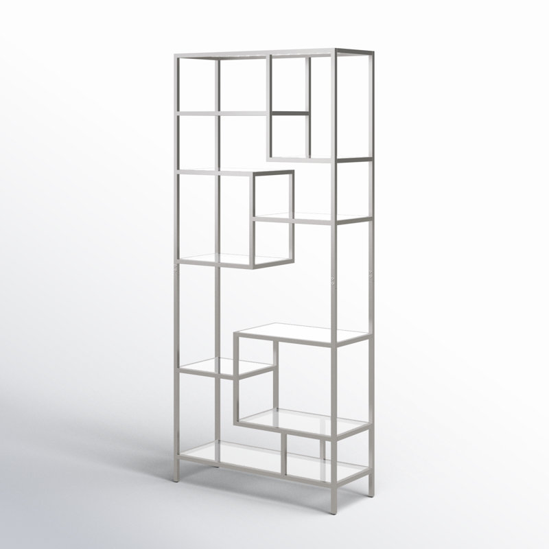 Roniel Etagere Bookcase, Silver