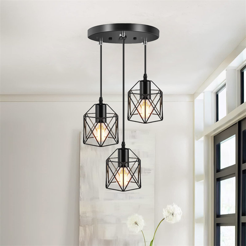 Luminaire suspendu lanterne à 3 lumières
