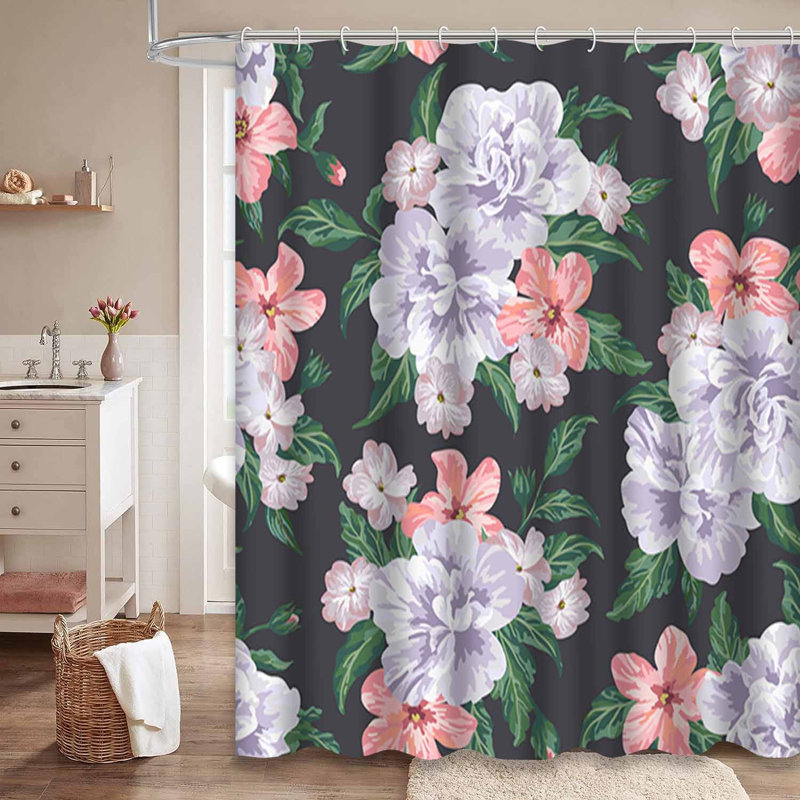 Rideau de douche imperméable avec 12 crochets, L 72 po x l 84 po