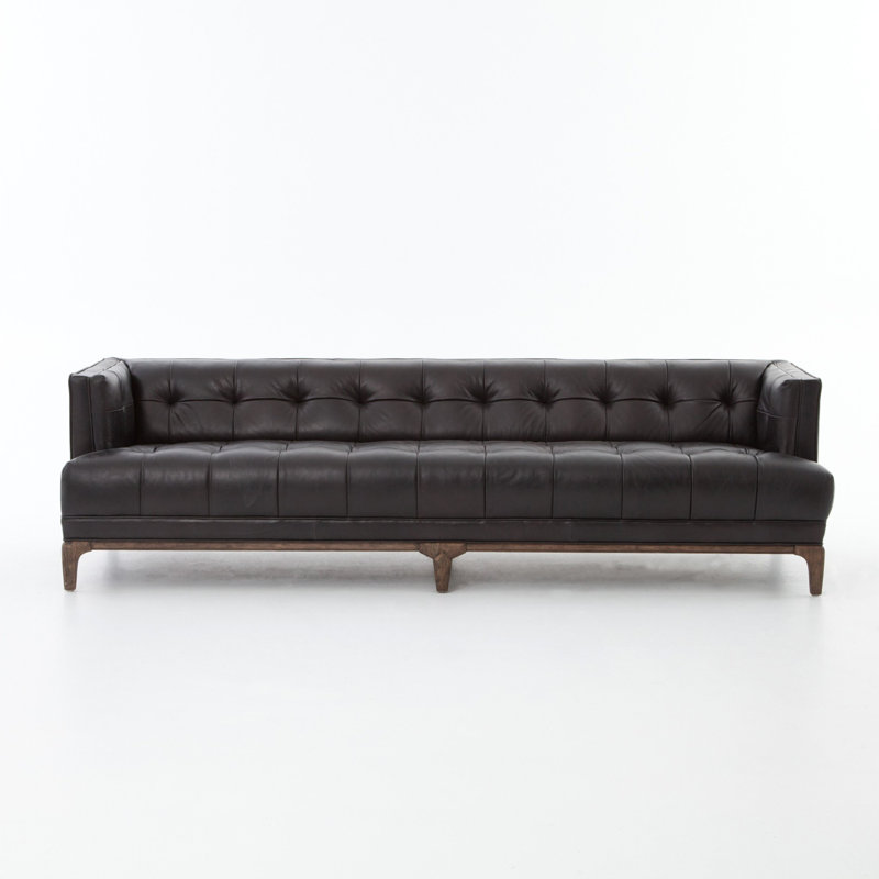 Dylan Sofa, Brown, Rider Black Genuine Leather