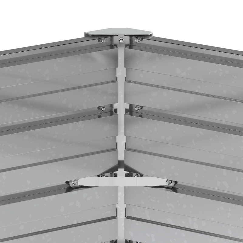  Lit surélevé de jardin en acier galvanisé argenté grand et durable