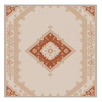 Soft Plush Eichhorn Traditional Oriental Area Rug in Beige – Beige Binding