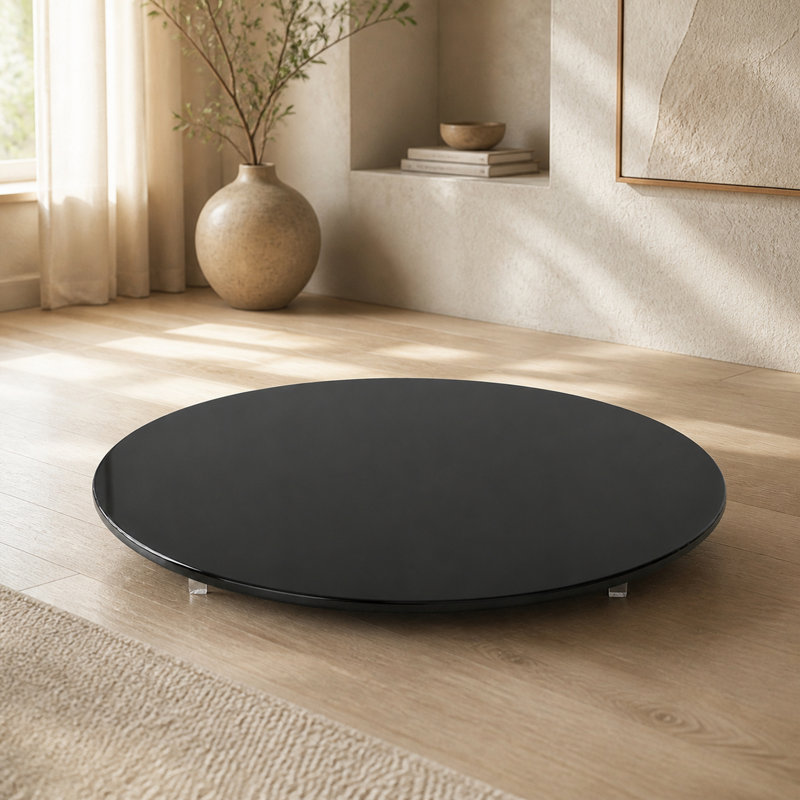 Plateau de table de rechange en verre trempé Sumdeal, Noir - 35,40 po