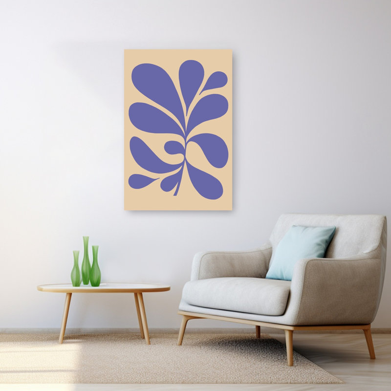 «Periwinkle Abstract Plant Abstract Contemporary Elegant Nature Plant», reproduction d'art murale, H 48 po x l 32 po
