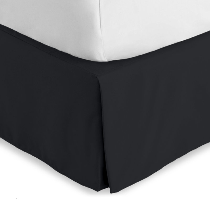 Tailored 15" Pleated Bed Skirt, Full, Black