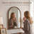 Montra Brown 24"W x 36"H Arched Wood Wall Mirror with Braided Rubber Frame-125562584