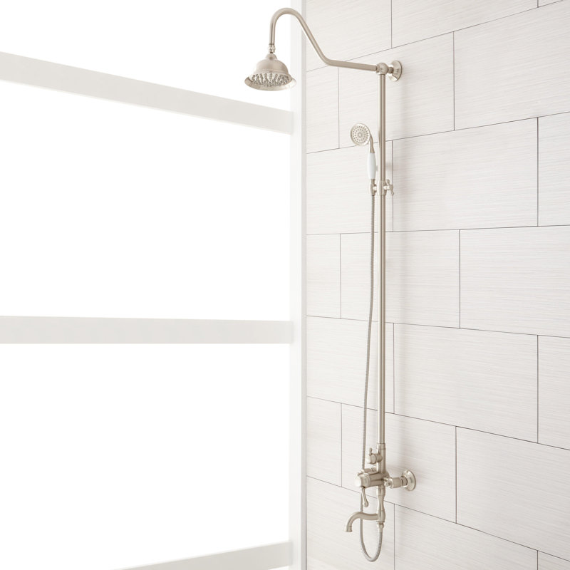 Robinet de douche et baignoire Dolwick, Nickel brossé