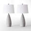 Lampe de table 26 po en résine blanche avec abat-jour en lin pré-assemblé et intensité variable 3 voies-1725959523