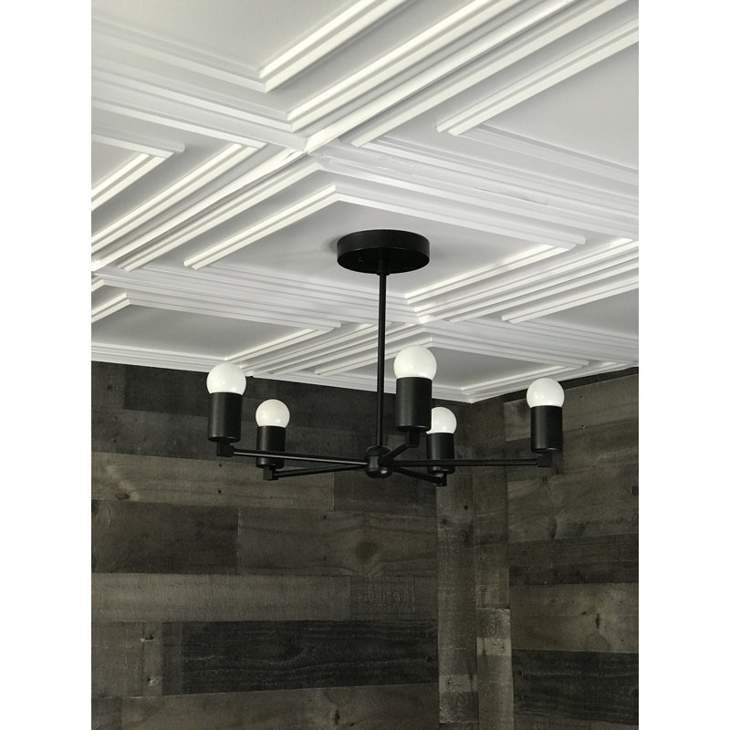 Lustre sphérique spoutnik 5 lumières Nev, Noir mat