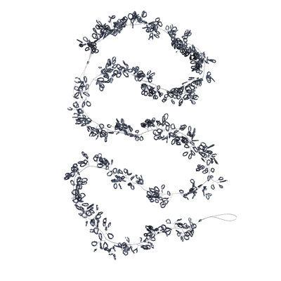 Glass Beaded Metal Garland Pewter
