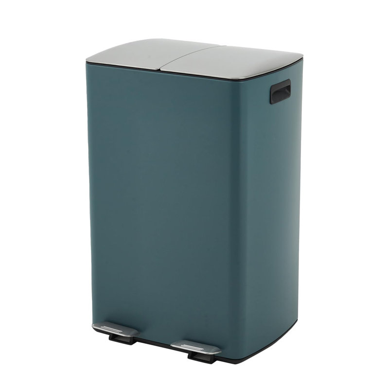 Poubelle de cuisine 2 compartiments en acier inoxydable 2x30L / 2x8 Gal