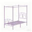 Lit simple à baldaquin en métal avec tête de lit et rangement, lit plateforme pour enfants moderne-265004659