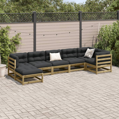 Brayden Studio 7 Piece Garden Sofa Set Impregnated Wood Pine