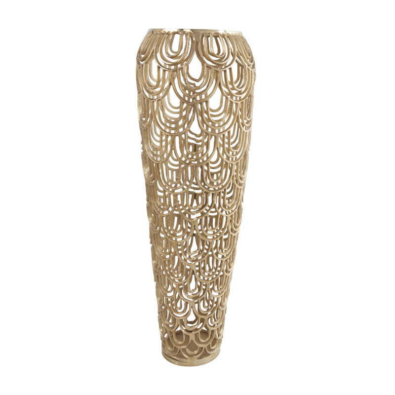 Vase de plancher Gathel, Or, H 34,8 po x l 11,3 po x P 11,3 po