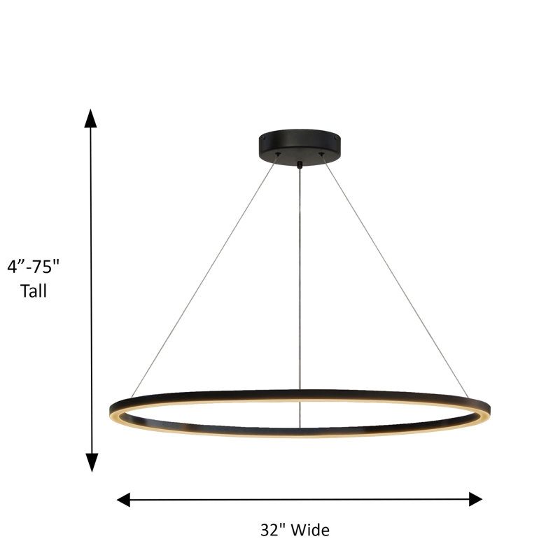 Lohnes Dimmable LED Round / Oval Chandelier