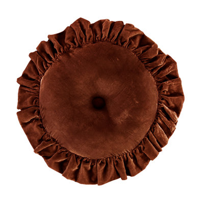 Coussin décoratif rond en velours de soie Stella