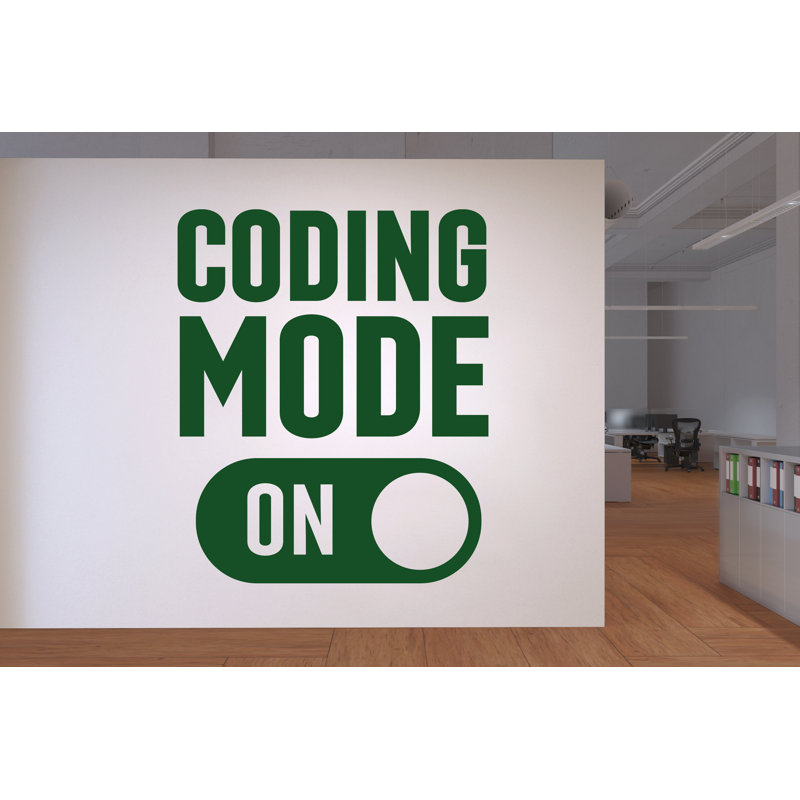 Autocollants muraux de codage en vinyle, code code, décor de bureau 1126DRS, 35x43 inches, Lime Green