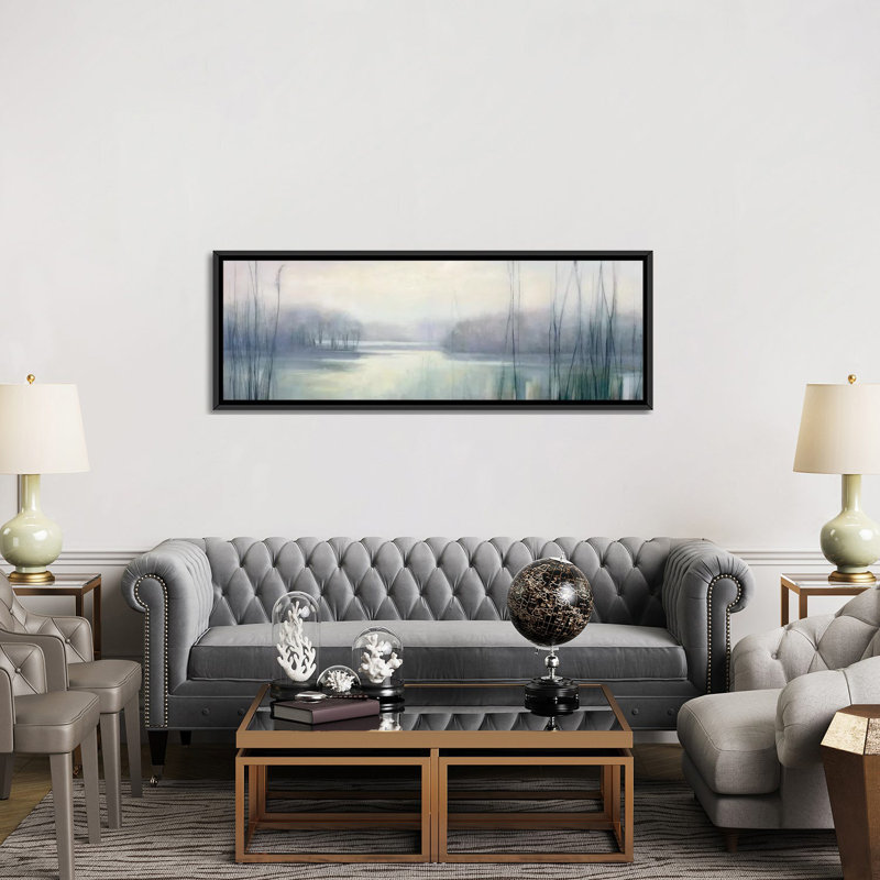 «Misty Memories» par Julia Purinton - impression sur toile tendue, H 20 po x l 60 po x P 1,5 po, Toile avec cadre noir