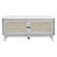 Banc de hall d'entrée avec coussin, rangement pour et encombrement, banc d'inspiration bohémienne à finition grise réglable à 3 niveaux, conception à double porte, 4 sections, poids de 200 lb, beige-129017285