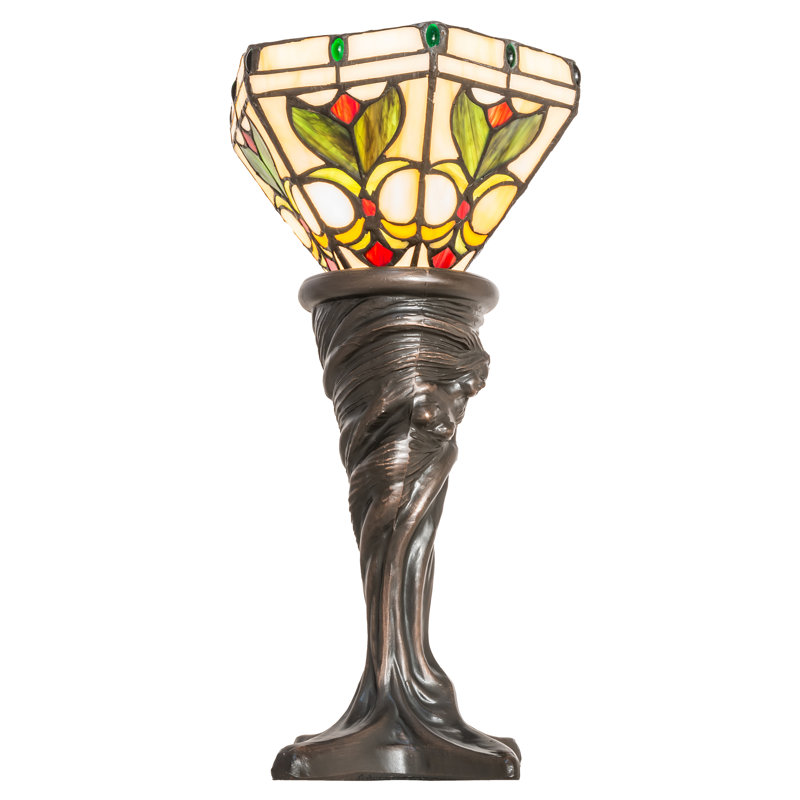 Craybrough Torchiere Table Lamp, Brown/Green, 15" H x 8" W x 8" D