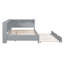 Lit de jour en bois double avec lit gigogne simple, lit de jour avec tablette de rangement et ports de chargement USB-1501042860