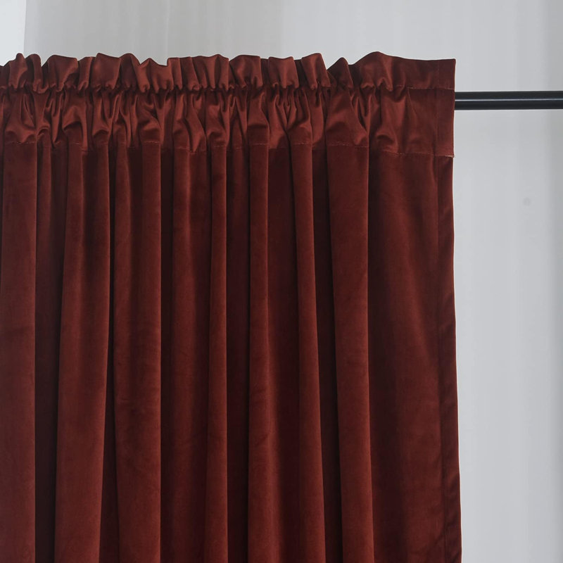 52"W Burnt Ochre 2 Panels Luxury Decor Blackout Curtains Drapes, 132.08cm Width x 160cm Drop