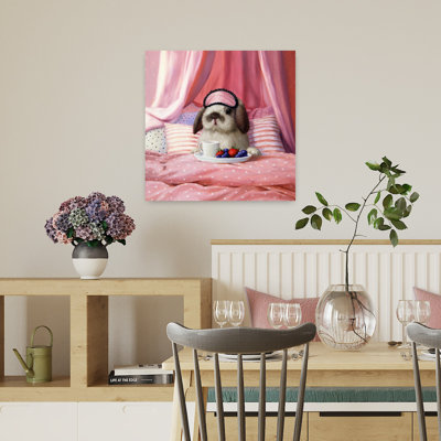 Petit déjeuner au lit, art contemporain de lapin Urban Forest