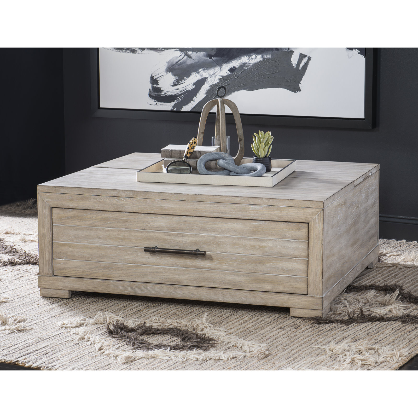 Appleton Lift-Top Cocktail Table, Weathered Oak