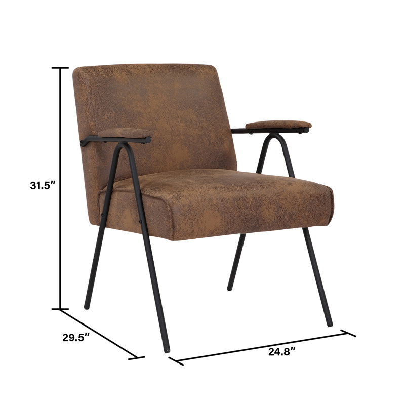 Fauteuil en polyester 24,8 pouces de largeur, Mélange de polyester brun
