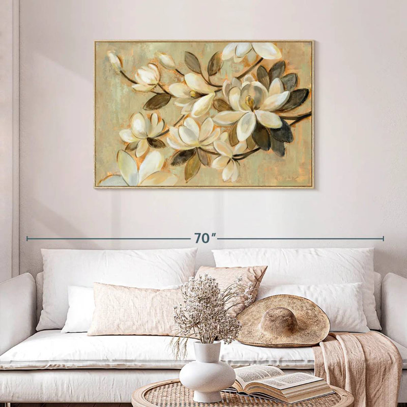 Magnolia Simplicity, 43" X 29", Floating Frame Natural Wood