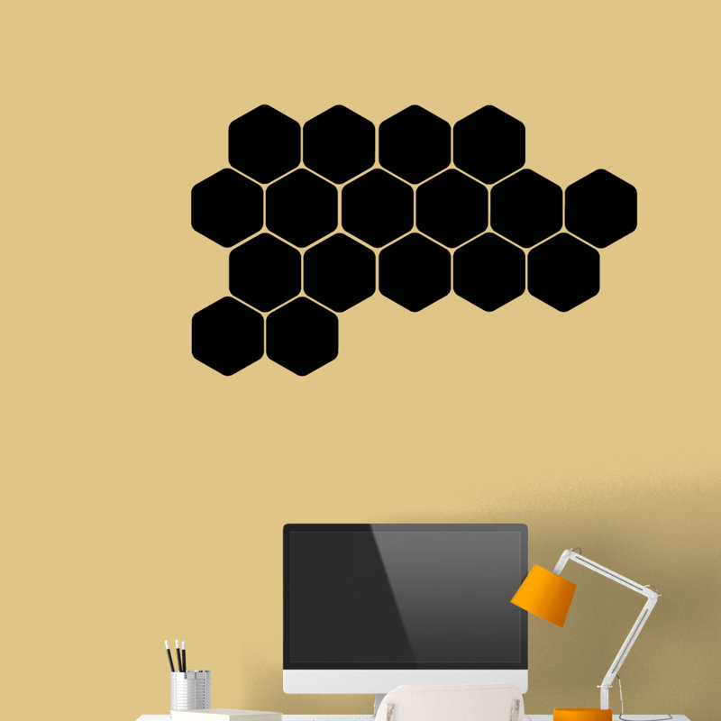Adhésif décoratif en forme de nid d’abeille, Noir