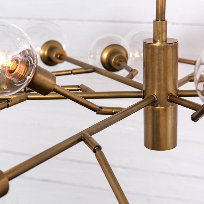 Pellman 18 - Light Chandelier, Matte Brass
