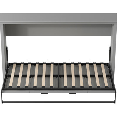 Twin Bed Into Cabinet, Gray - Solid, Space Conscious Size Cabinet Bed, Robust, Saving