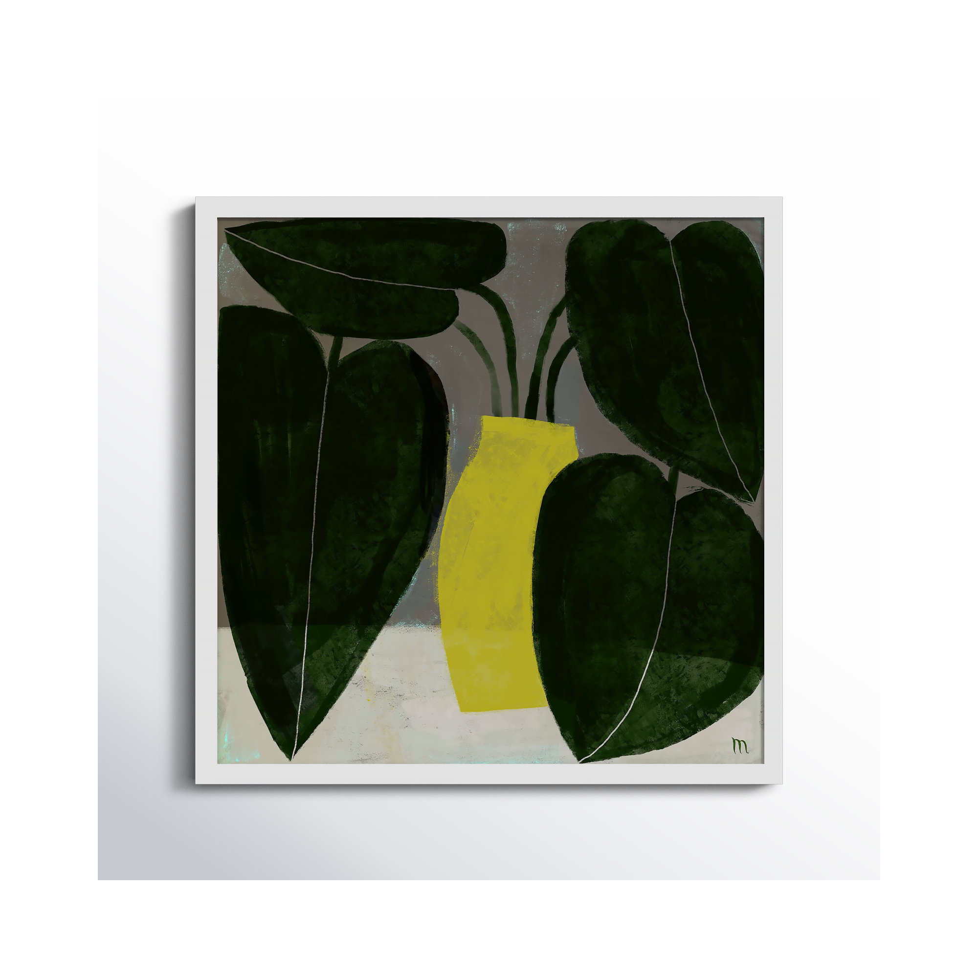 Plant #7 by StudioM, White, 24" H x 24" W x 1.25" D