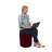 18 inch Round Everyday Two-Texture Microfiber + Vinyl Ottoman, 19 inch Height-114989764