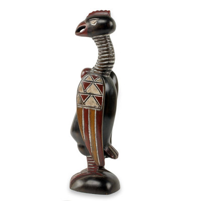 Novica Senufo Kalaho Bird Wood Sculpture