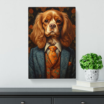 Cavalier King Charles Spaniel In A Suit Painting No.3 - No Frame Print