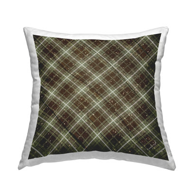 Motif de coussin à motif écossais brun chaud chaleureux par Jennifer Pugh