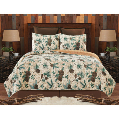 Ensemble de courtepointe réversible Pinecone Lodge